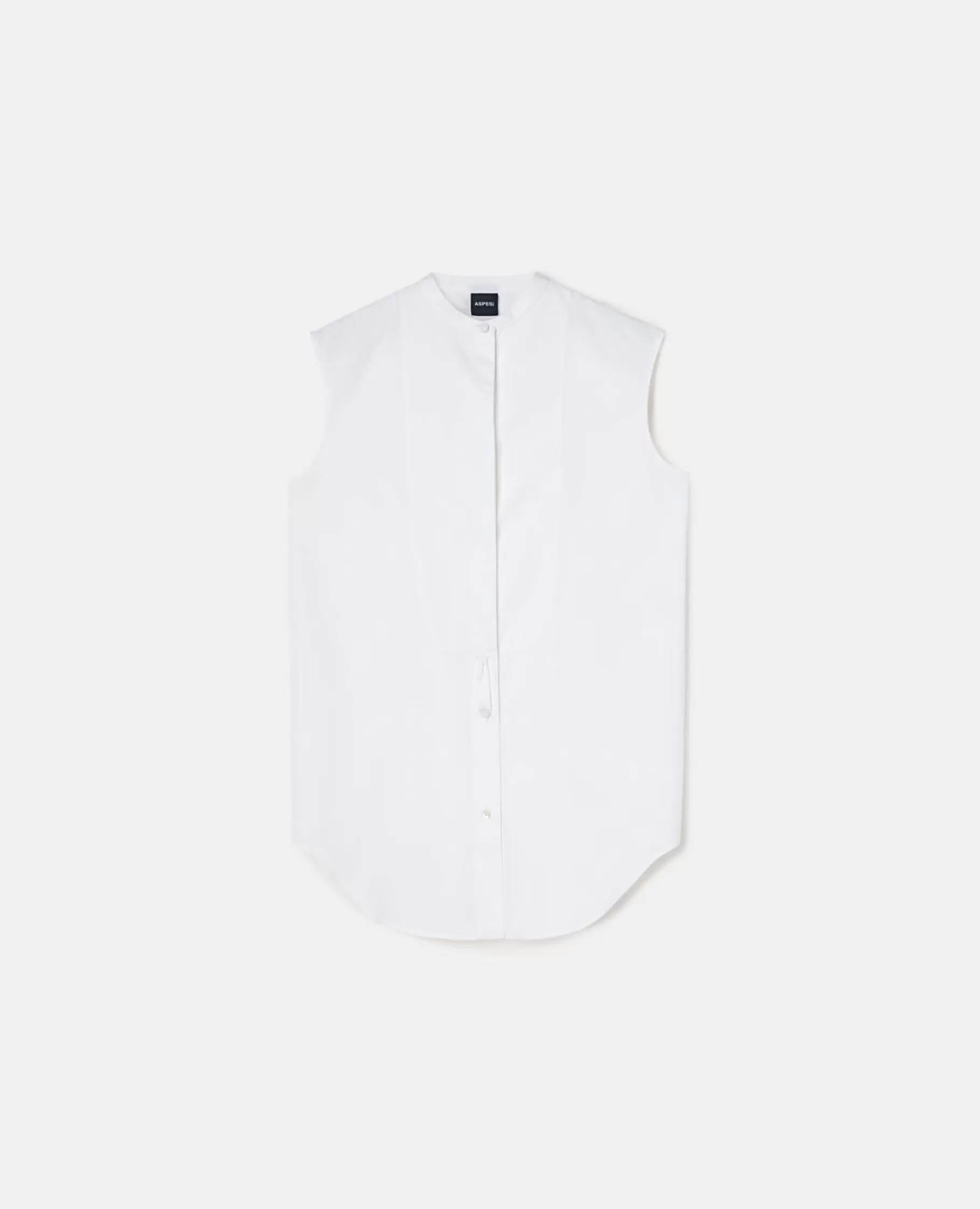 ASPESI Camicie E Top^Camicia Coreana Smanicata In Popeline Bianco