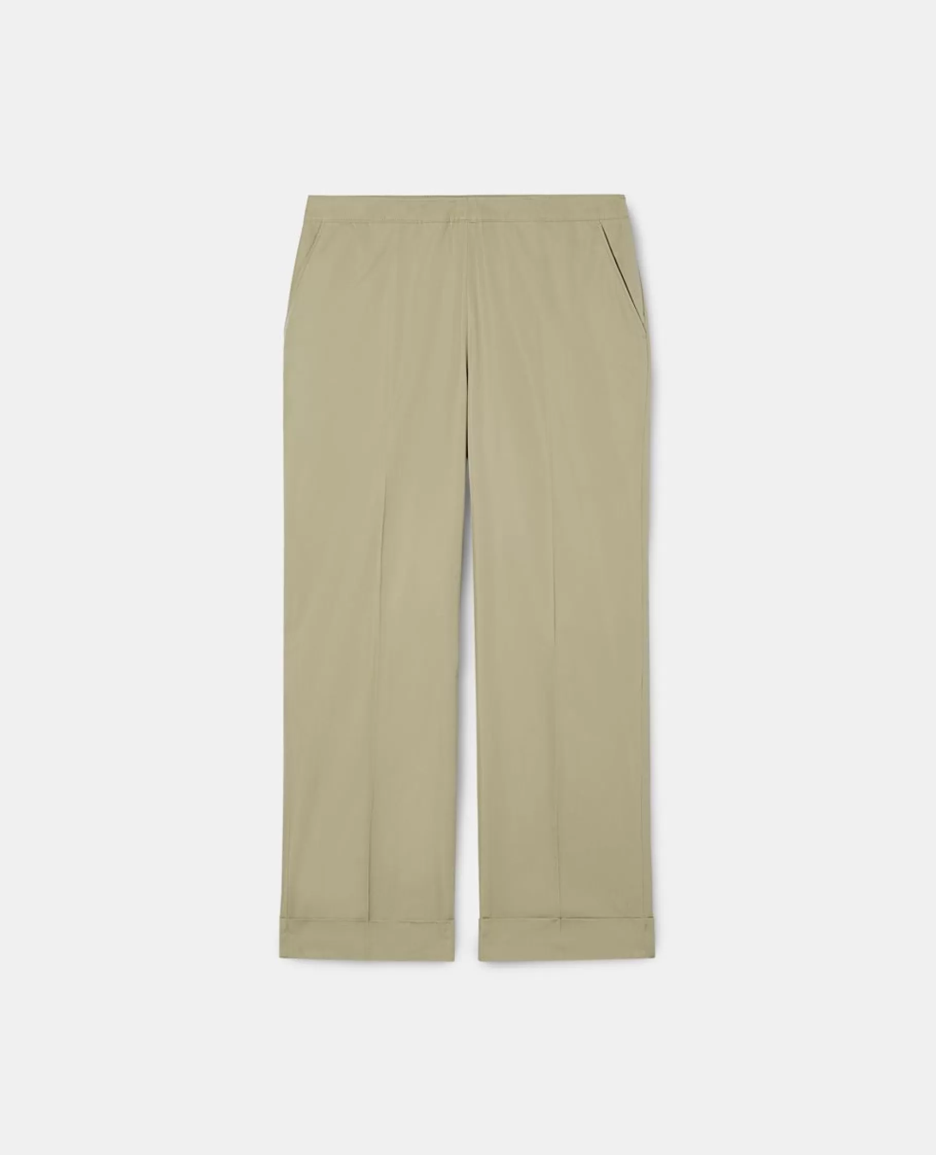 ASPESI Pantaloni E Shorts^Pantalone Slim In Popeline Di Cotone Khaki